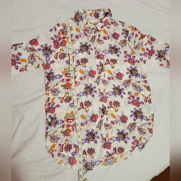 SFERA colourful floral patterned cotton button down shirt - Picture 4 of 9
